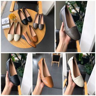 Giày búp bê đế xuồng da thật êm mềm độ bám cao