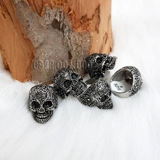 Nhẫn nam đầu lâu hoa văn