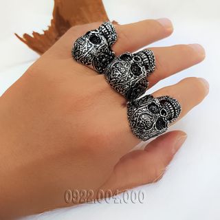 Nhẫn nam đầu lâu hoa văn