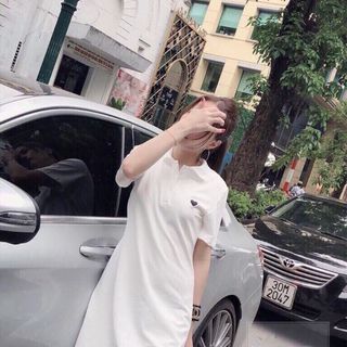 Đầm thun suông cổ bẽ