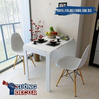 bàn gấp tường 6090 gỗ tự nhiên đen trắng cao 75cm