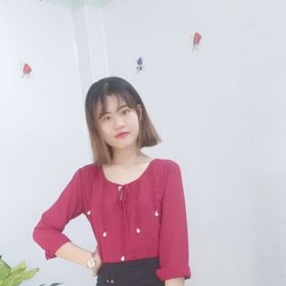 Áo Sơ Mi Kiểu Tay Nhúng Phối Nơ Đỏ Duyên Dáng - TP1745B