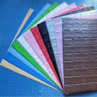 Xốp dán tường 3D màu tím nhạt