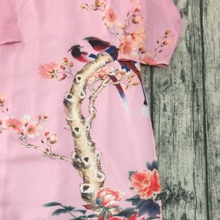 Set áo dài voan hồng truyền thống