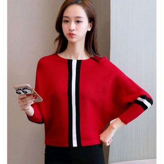 ÁO LEN TAY CÁNH DƠI VIỀN SỌC GIỮA