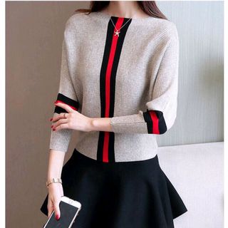 ÁO LEN TAY CÁNH DƠI VIỀN SỌC GIỮA