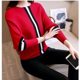 ÁO LEN TAY CÁNH DƠI VIỀN SỌC GIỮA
