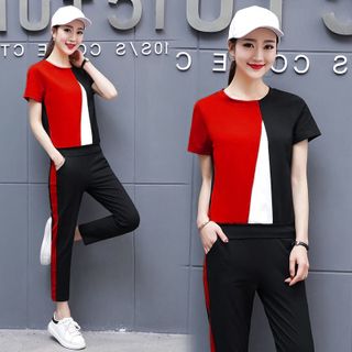 Set Bộ Dài Phối Đỏ Màu Sành Điệu - TP1673A