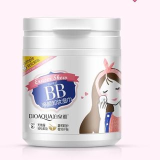 Hộp 100 miếng bông tẩy trang bioaqua đã thấm sẵn dung dịch tẩy trang