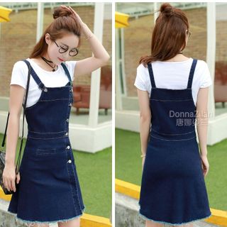 Đầm Yếm Jean Phối Nút Thời Trang - TP1490A