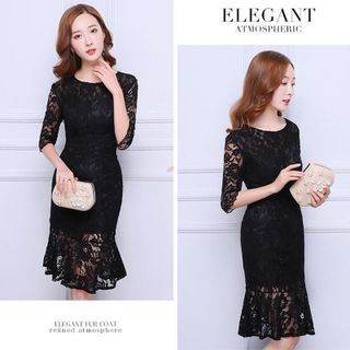 Đầm Ren Đuôi Cá Quyến Rũ Tay Lỡ Cao Cấp - TP1227A