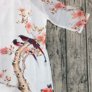 Set áo dài voan trắng quần đỏ truyền thống