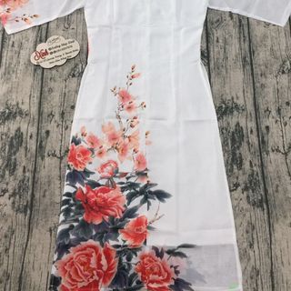 Set áo dài voan trắng quần đỏ truyền thống