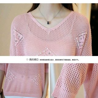 ÁO LEN DỆT LỖ ĐÍNH HẠT