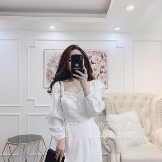 Đầm rã ngực nút bọc