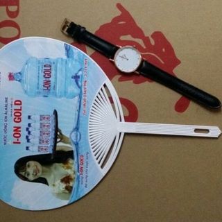 quạt quảng cáo- quạt nhựa có nan dán đề can