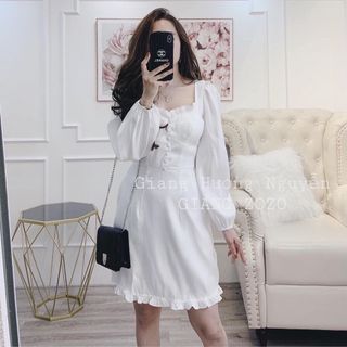 Đầm rã ngực nút bọc