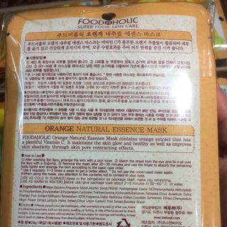 [Auth-Hàn]10 Miếng Mặt Nạ Cam 3D Foodaholic Hàn Quốc