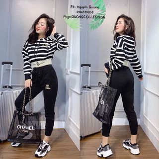 set bộ đồ nữ đẹp chất cá tính dễ thương giá rẻ croptop mũ kẻ ngang balen BN 27496 Kèm Ảnh Thật giá sỉ