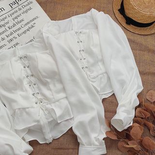 Áo croptop tay phồng