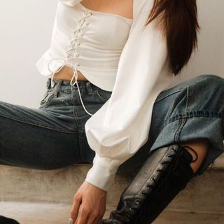 Áo croptop tay phồng