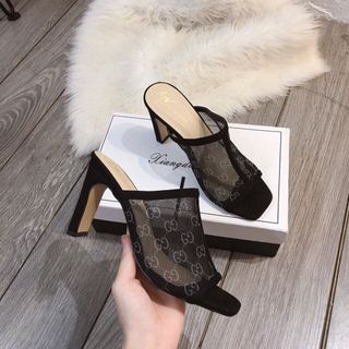 Dép cao gót lưới