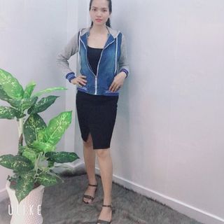 Áo Khoác Jean Thể Thao Viền Bo Có Nón - TP1817B