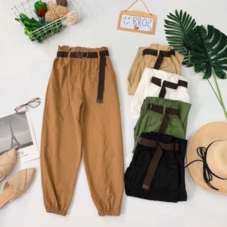 Quần jogger 2 túi kèm belt