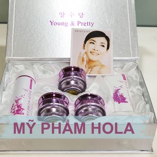 Young Pretty 5in1 Bộ mỹ phẩm trị nám tàn nhang làm trắng da Hàn Quốc mỹ phẩm young pretty