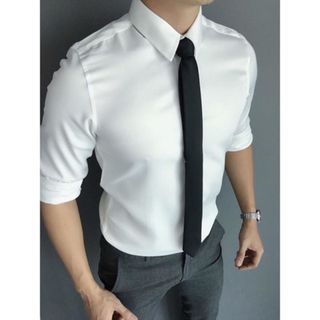 Áo sơ mi trắng nam vải mềm mịn thoáng mát không nhăn dễ ủi