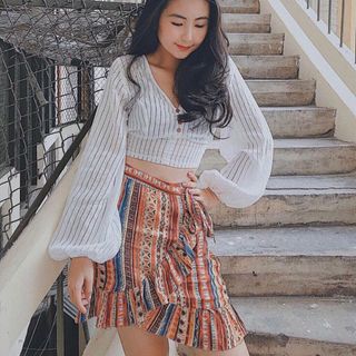 Áo croptop tay phồng