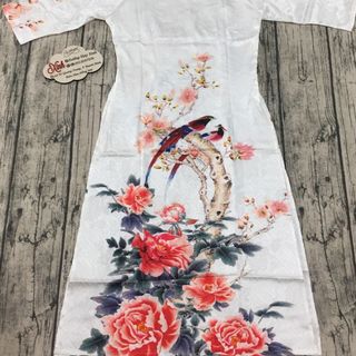 Set gấm lụa trắng in hoachim