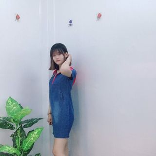 Đầm Jean Oversize Phối Nón In Hình Cao Cấp - TP1824B