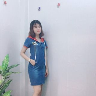 Đầm Jean Oversize Phối Nón In Hình Cao Cấp - TP1824B