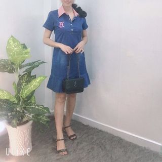 Đầm Jean Cổ Sơ Mi Đuôi Cá Trẻ Trung - TP1822B