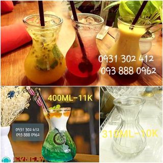 Ly Thủy Tinh Phễu Trơn 400ML và Sọc 310ML