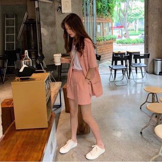 Set bộ vest hồng