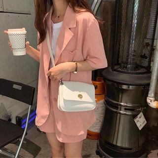 Set bộ vest hồng