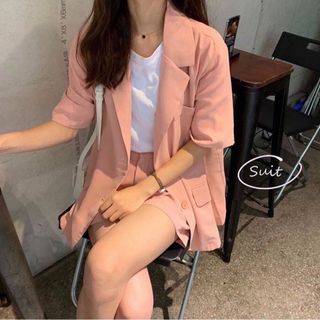 Set bộ vest hồng
