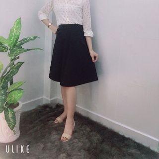 Áo Sơ Mi Chấm Bi Cổ Trụ Viền Xếp Ly Cao Cấp - TP1825B