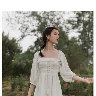 Đầm maxi trắng
