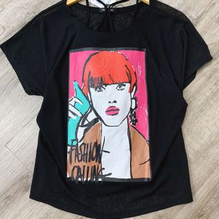 Áo len giấy cô gái kèm lót đen