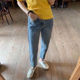 Quần Baggy Jeans Wax thêu chữ