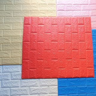 Xốp dán tường 3D màu đỏ