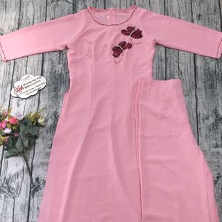 Áo dài truyền thống chuồn chuồn hồng