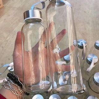 chai nước thủy tinh in logo theo yêu cầu