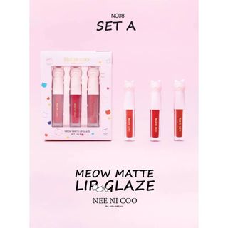 Set son mèo Nee Ni Coo Meow Matte Lip Glaze