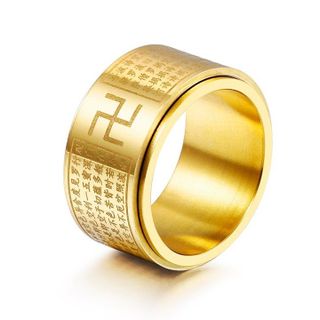 NHẪN XOAY BÁT NHÃ TÂM KINH BẰNG TITAN BẢO HÀNH KHÔNG ĐEN KHÔNG GỈ TRỌN ĐỜI