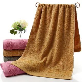 Khăn mặt cotton 100 siêu thấm nước hoa văn chìm sang trọng 35x75cm 100g-145