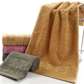 Khăn mặt cotton 100 siêu thấm nước hoa văn chìm sang trọng 35x75cm 100g-145